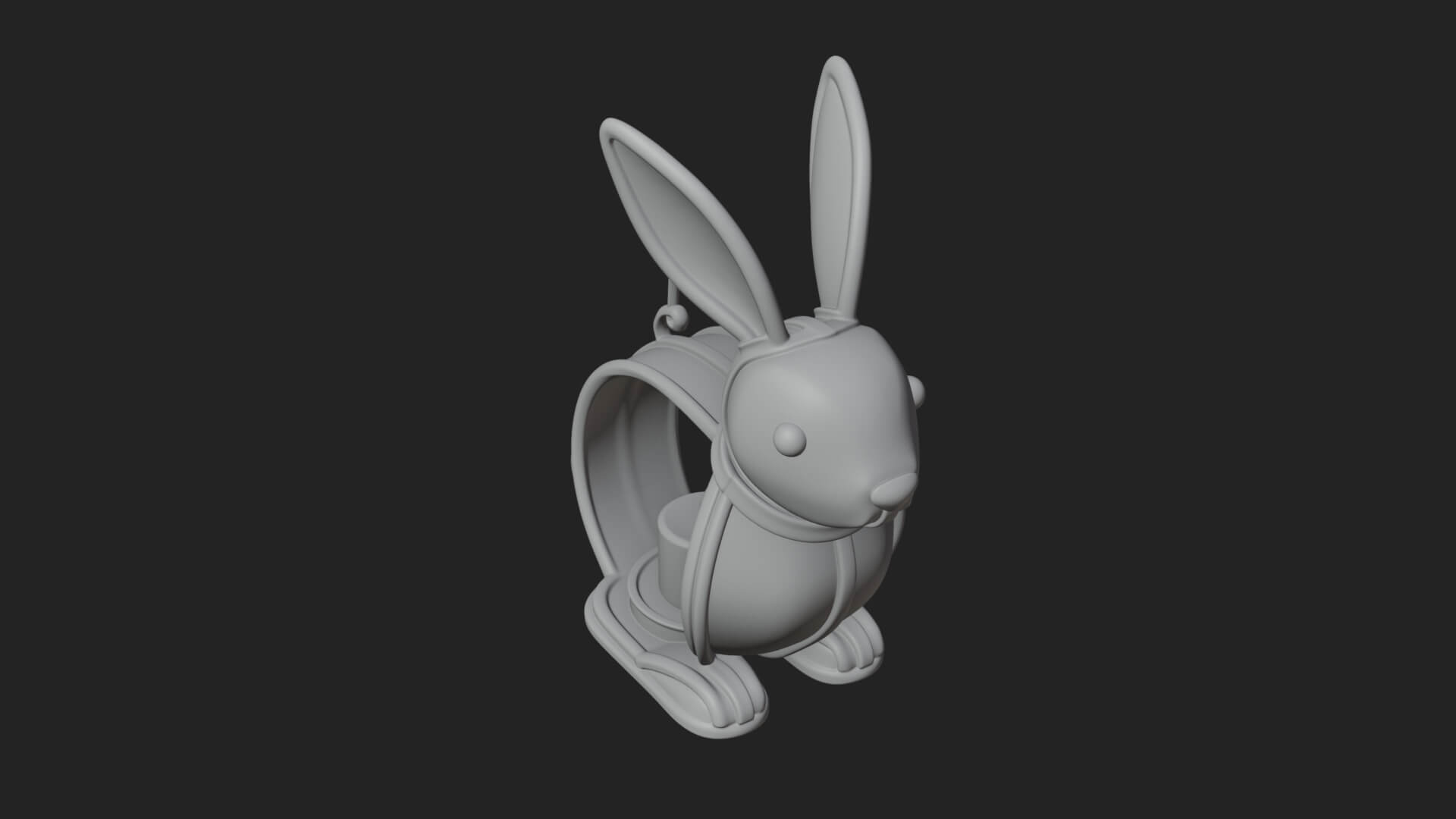 Rabbit-Shaped Glass Lantern Model Design 3 3D Print Model 3D Model