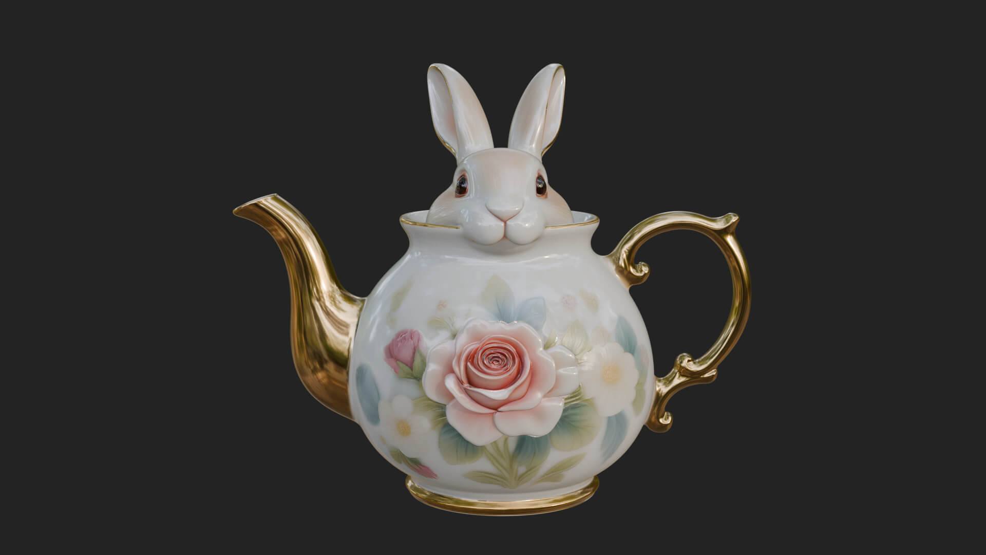 Rabbit Shaped Teapot Model Design 1 3D Print Model 3D Model