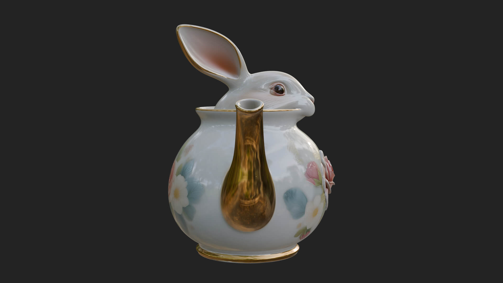 Rabbit Shaped Teapot Model Design 1 3D Print Model 3D Model