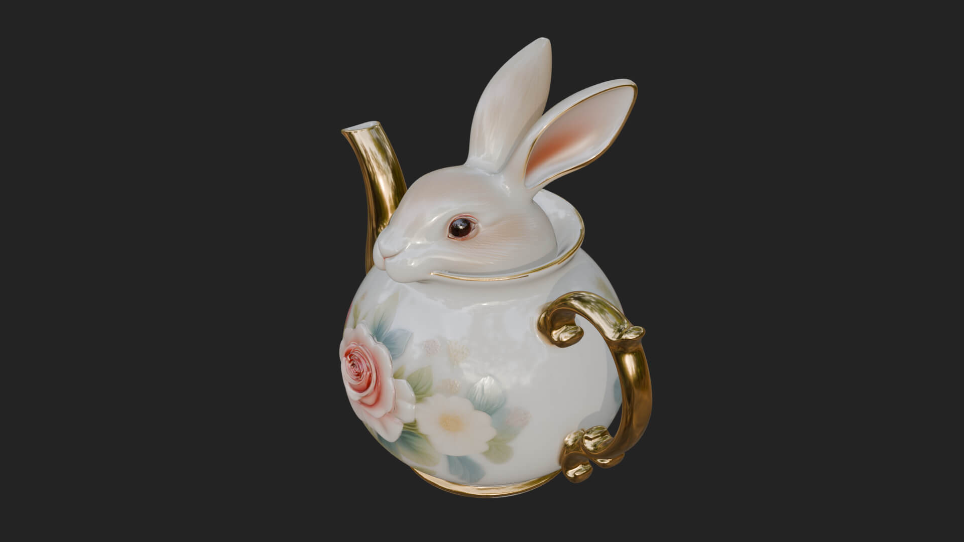 Rabbit Shaped Teapot Model Design 1 3D Print Model 3D Model