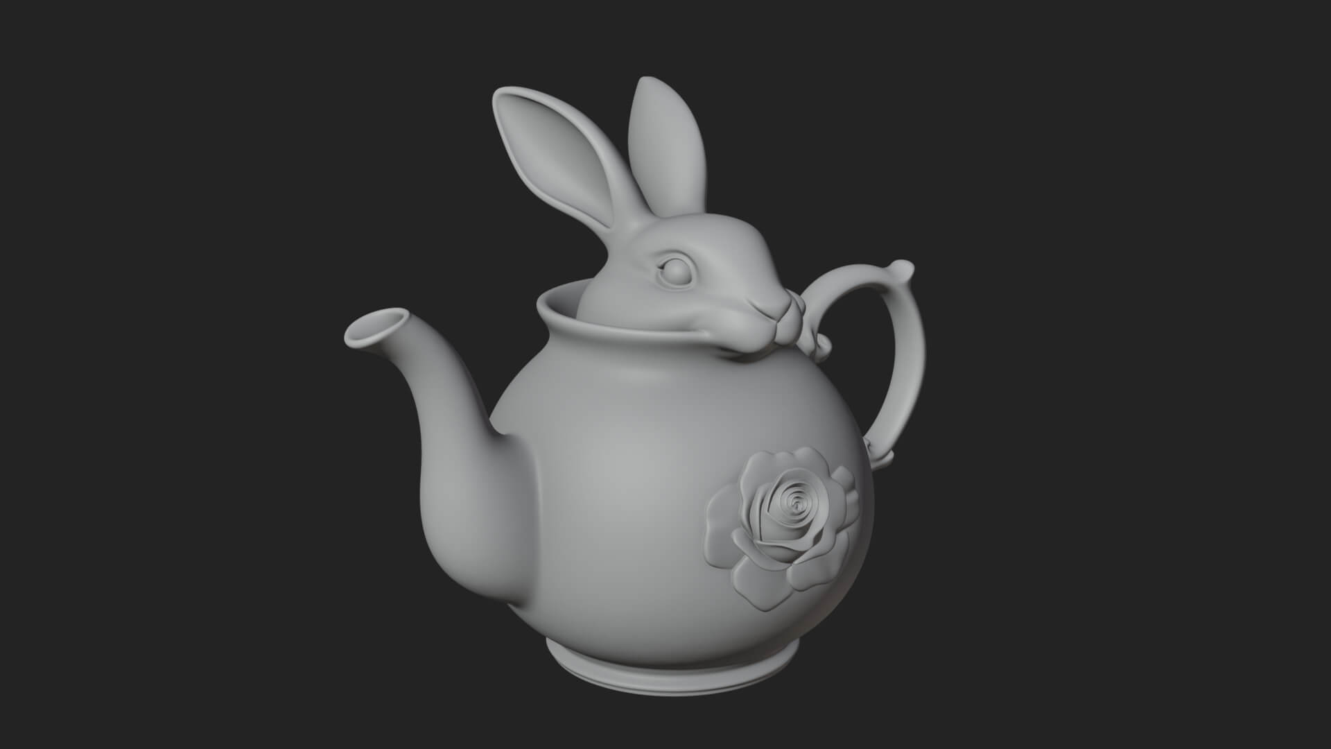 Rabbit Shaped Teapot Model Design 1 3D Print Model 3D Model