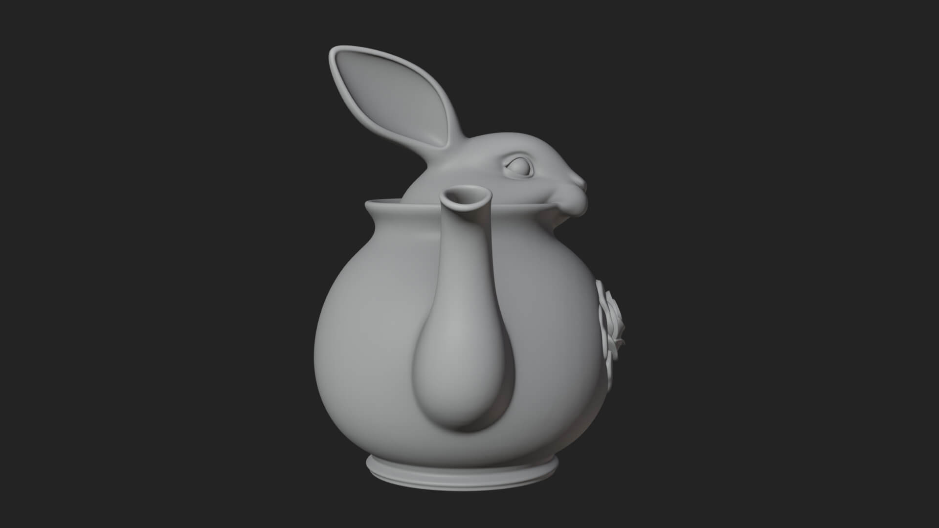 Rabbit Shaped Teapot Model Design 1 3D Print Model 3D Model