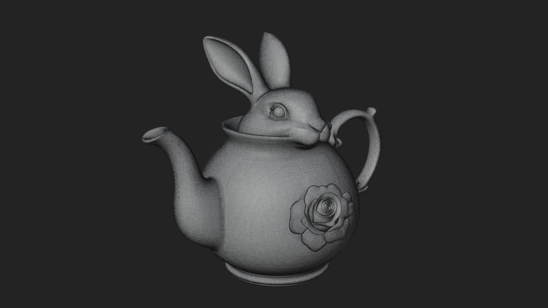 Rabbit Shaped Teapot Model Design 1 3D Print Model 3D Model