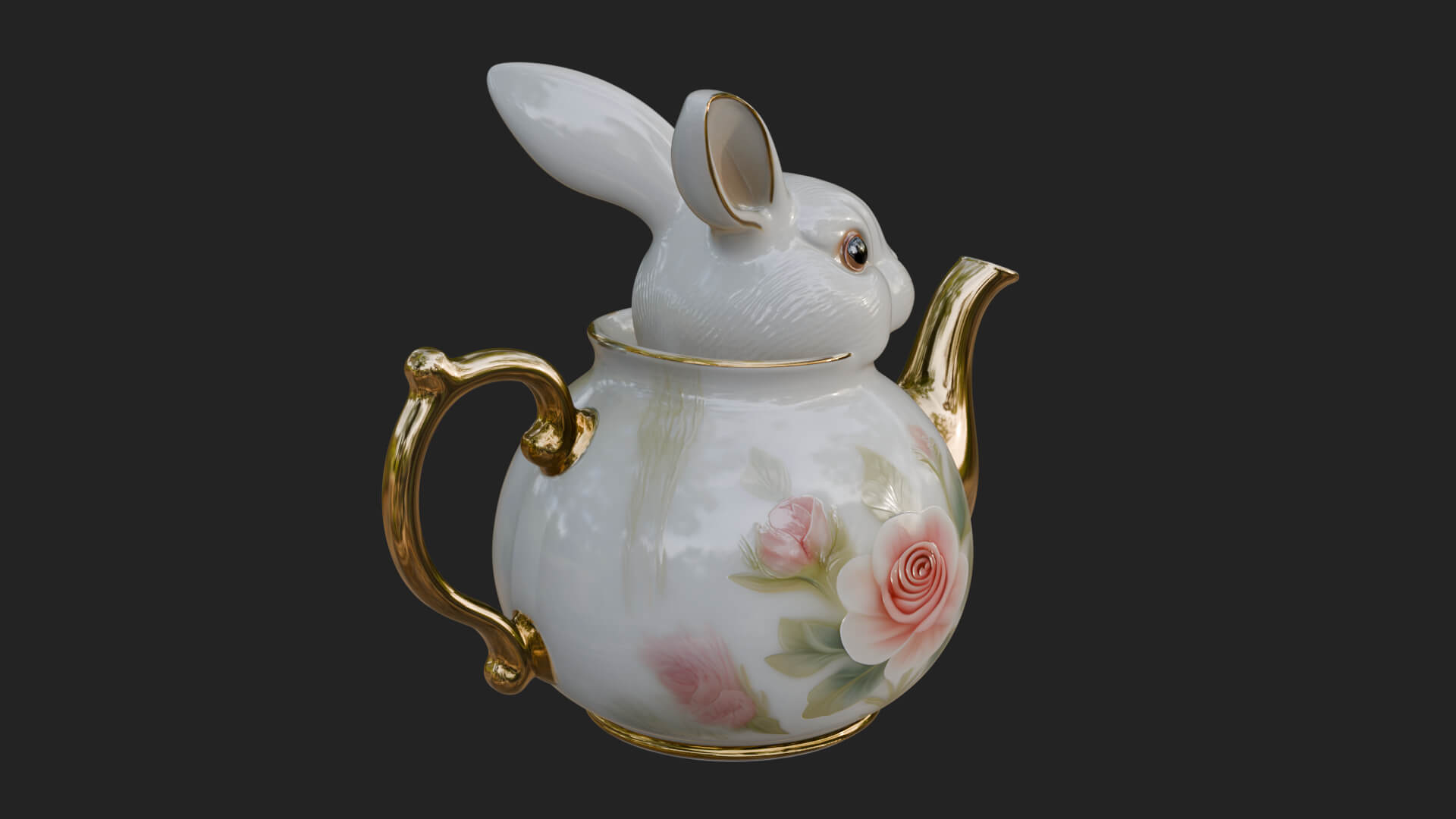 Rabbit Shaped Teapot Model Design 2 3D Print Model 3D Model