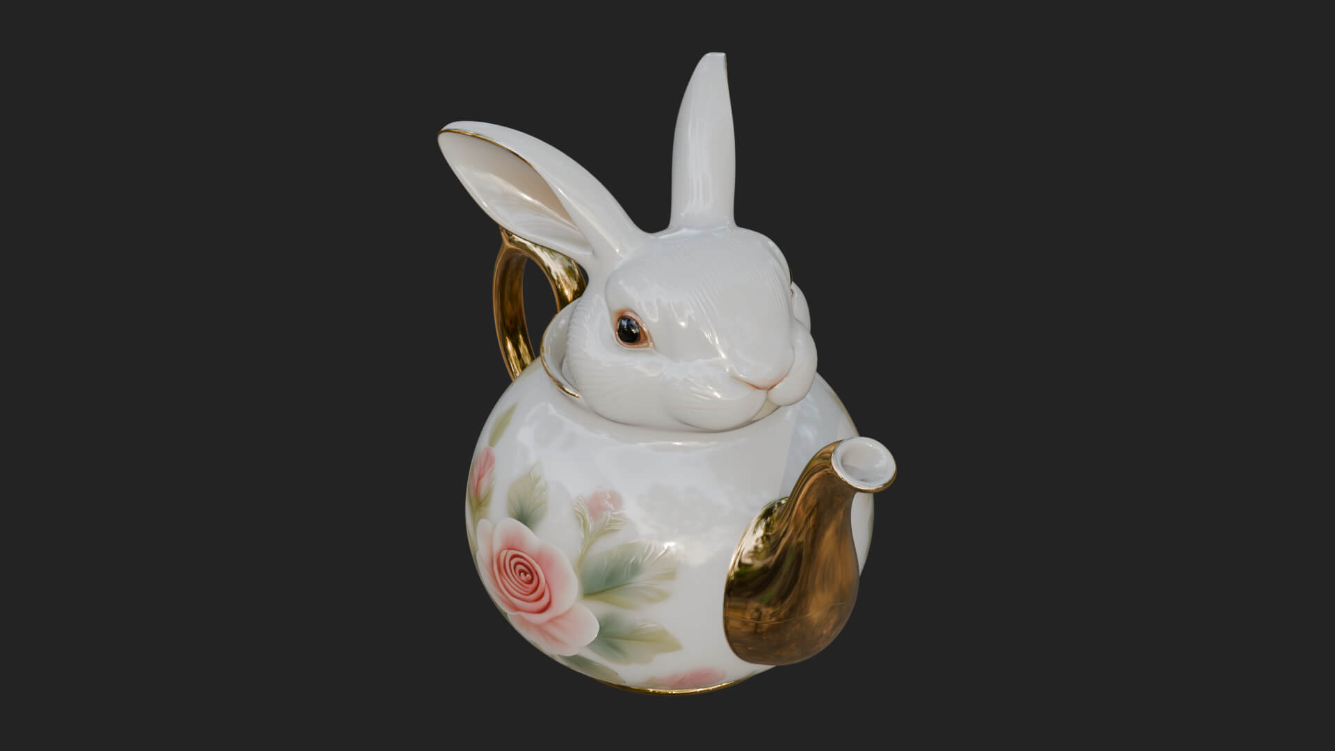 Rabbit Shaped Teapot Model Design 2 3D Print Model 3D Model