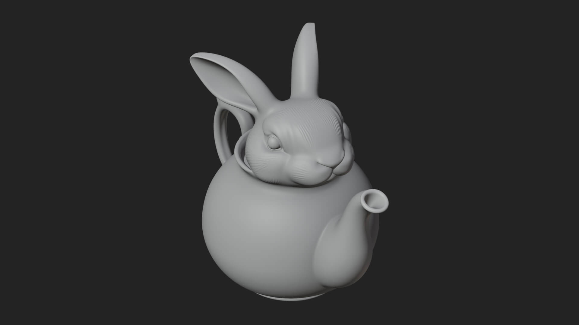 Rabbit Shaped Teapot Model Design 2 3D Print Model 3D Model