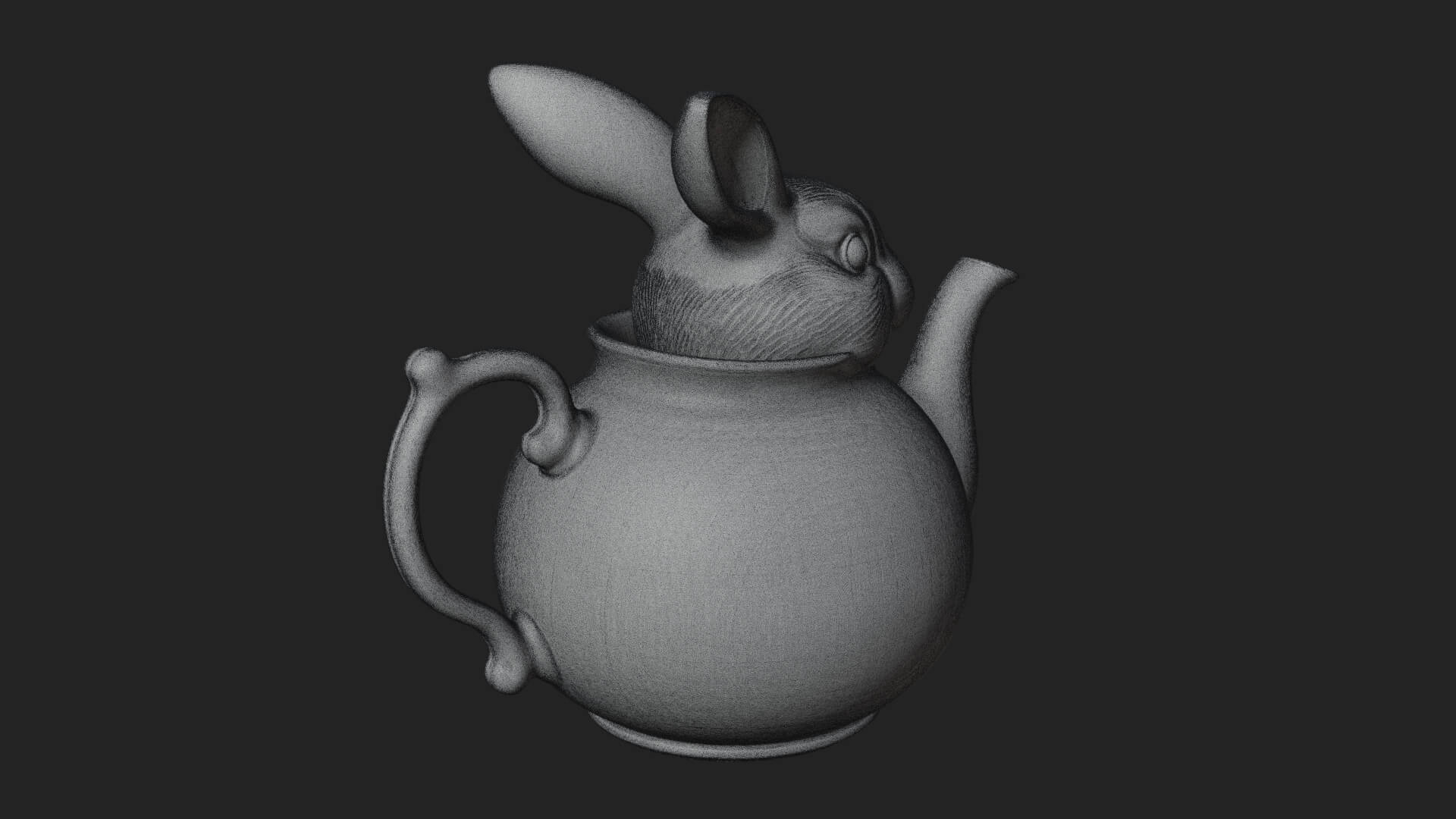 Rabbit Shaped Teapot Model Design 2 3D Print Model 3D Model
