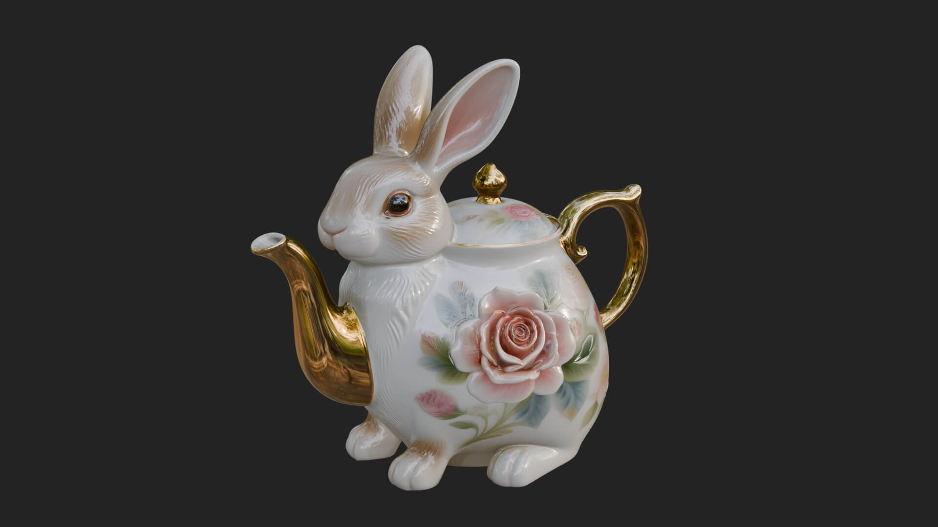 Rabbit Shaped Teapot Model Design 3 3D Print Model 3D Model