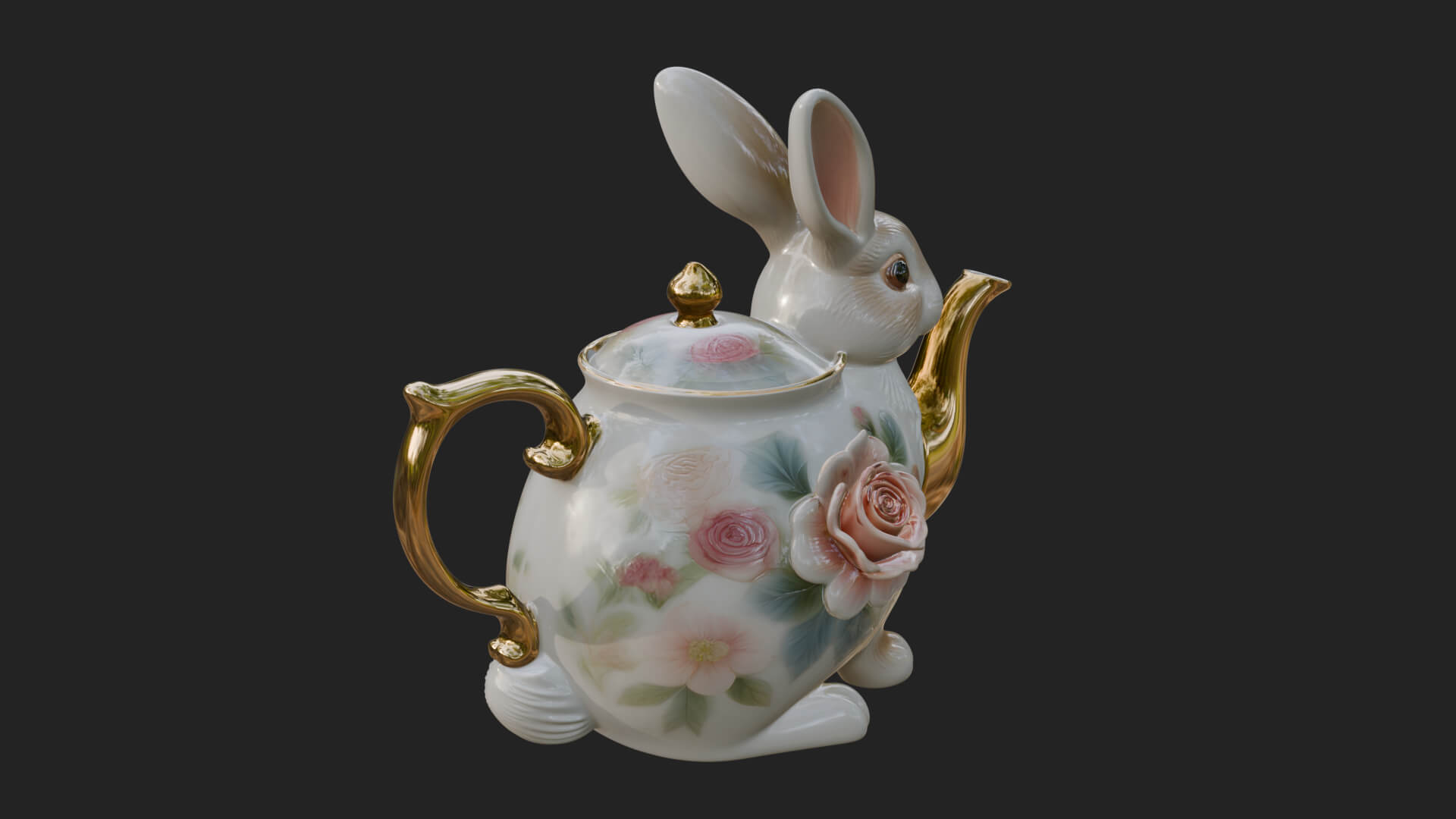 Rabbit Shaped Teapot Model Design 3 3D Print Model 3D Model