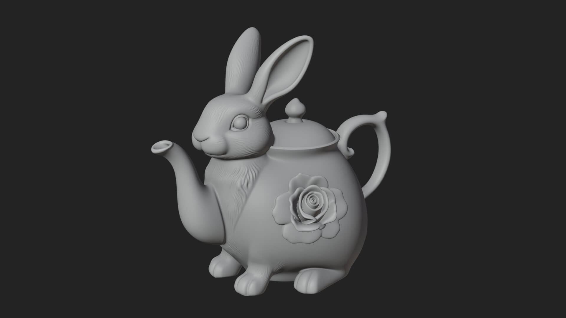 Rabbit Shaped Teapot Model Design 3 3D Print Model 3D Model
