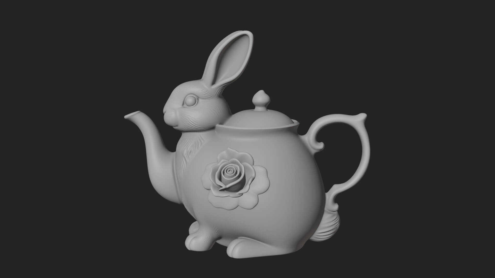 Rabbit Shaped Teapot Model Design 3 3D Print Model 3D Model