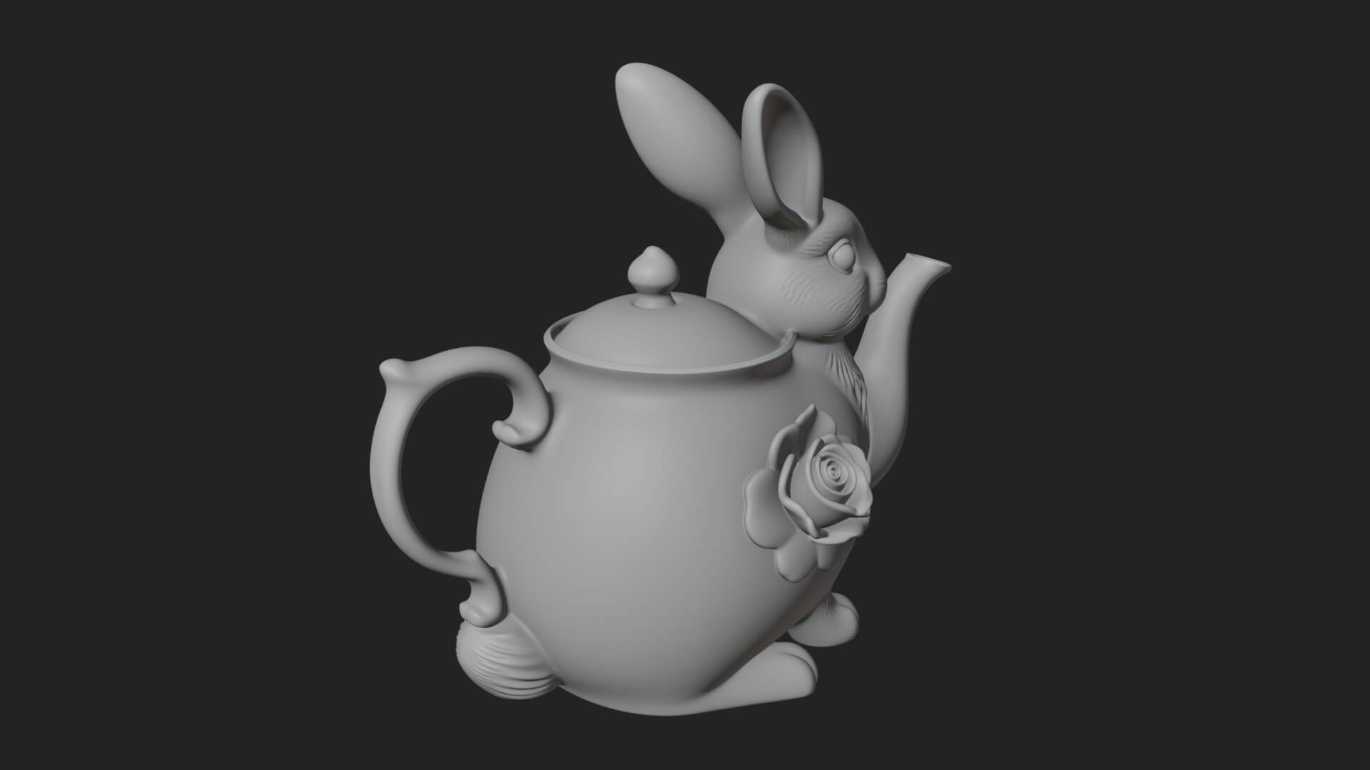 Rabbit Shaped Teapot Model Design 3 3D Print Model 3D Model