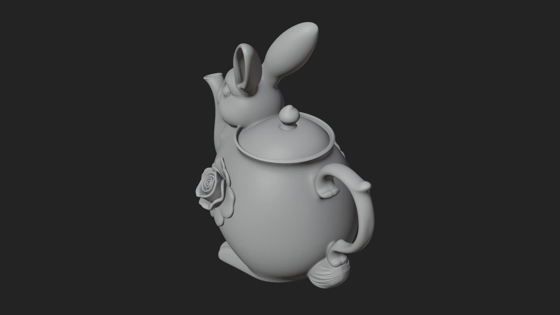 Rabbit Shaped Teapot Model Design 3 3D Print Model 3D Model