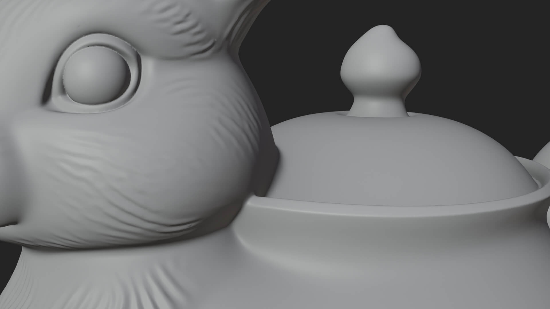 Rabbit Shaped Teapot Model Design 3 3D Print Model 3D Model
