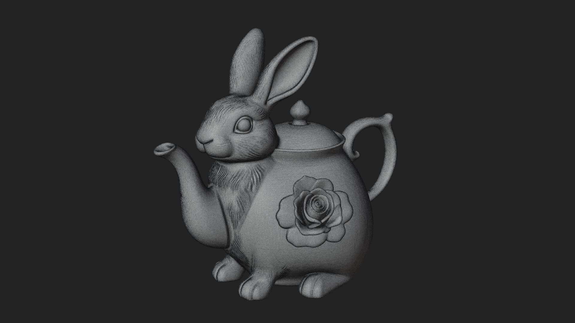 Rabbit Shaped Teapot Model Design 3 3D Print Model 3D Model