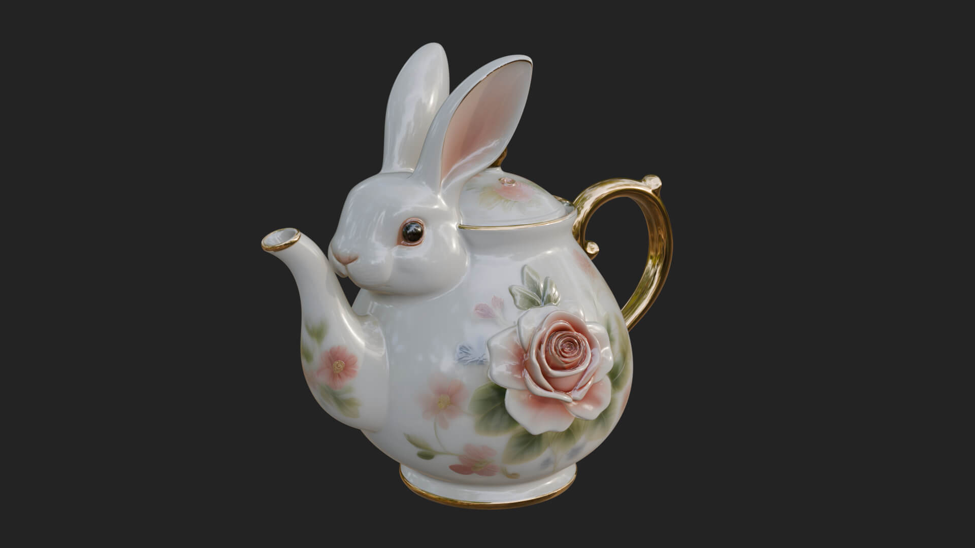 Rabbit Shaped Teapot Model Design 4 3D Print Model 3D Model
