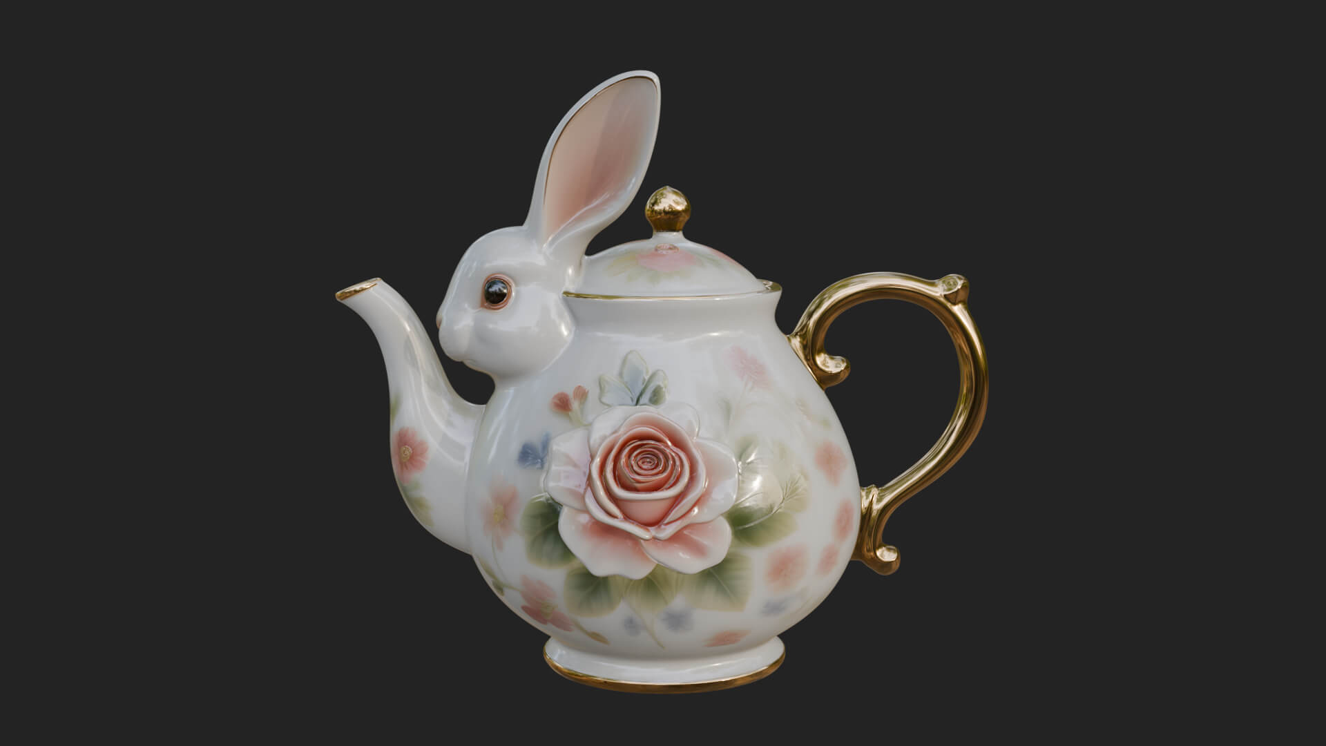 Rabbit Shaped Teapot Model Design 4 3D Print Model 3D Model