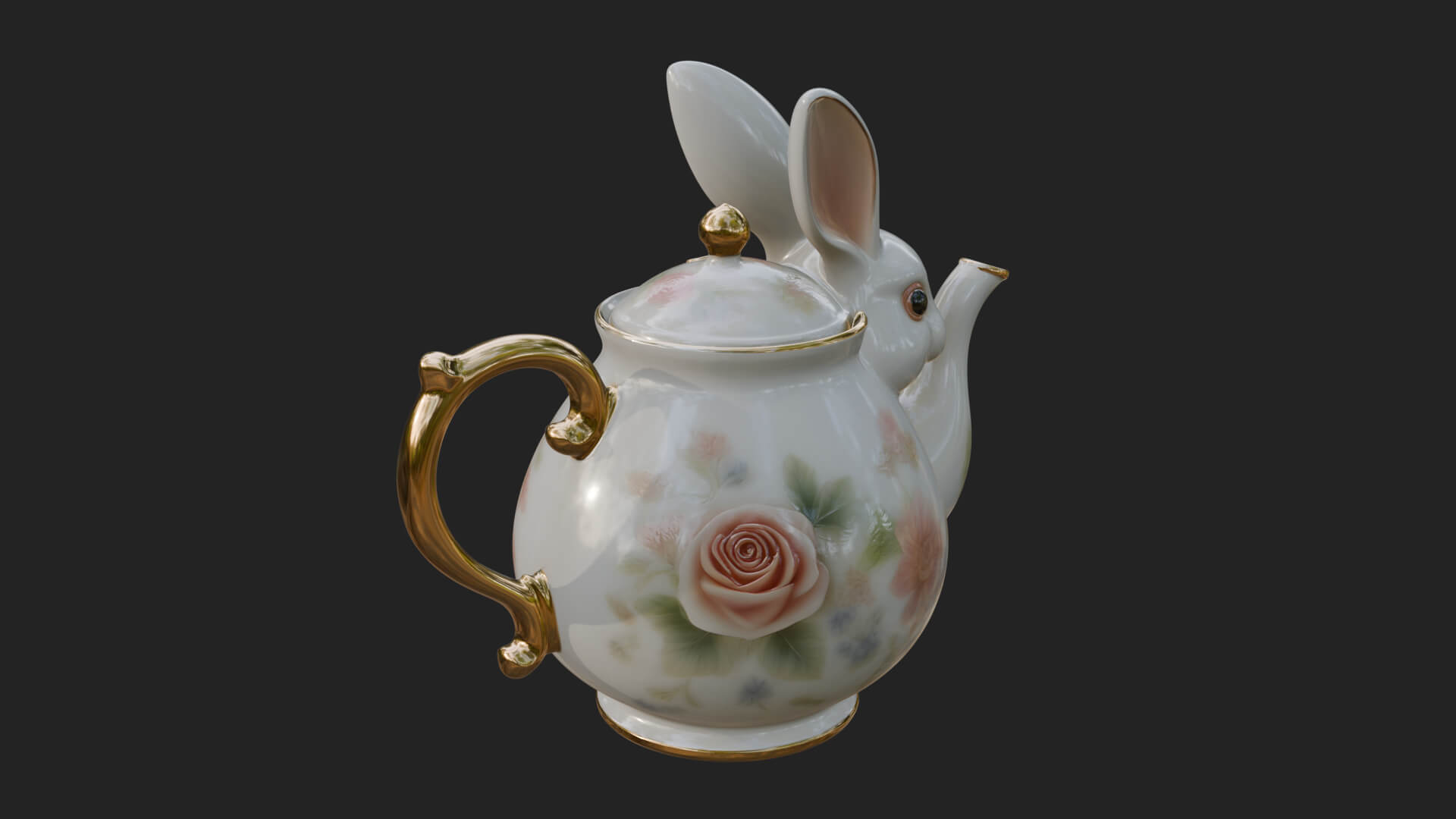 Rabbit Shaped Teapot Model Design 4 3D Print Model 3D Model