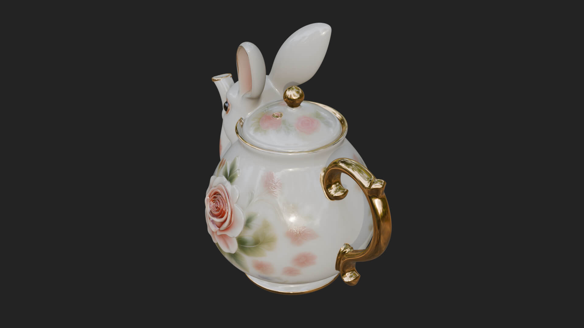 Rabbit Shaped Teapot Model Design 4 3D Print Model 3D Model