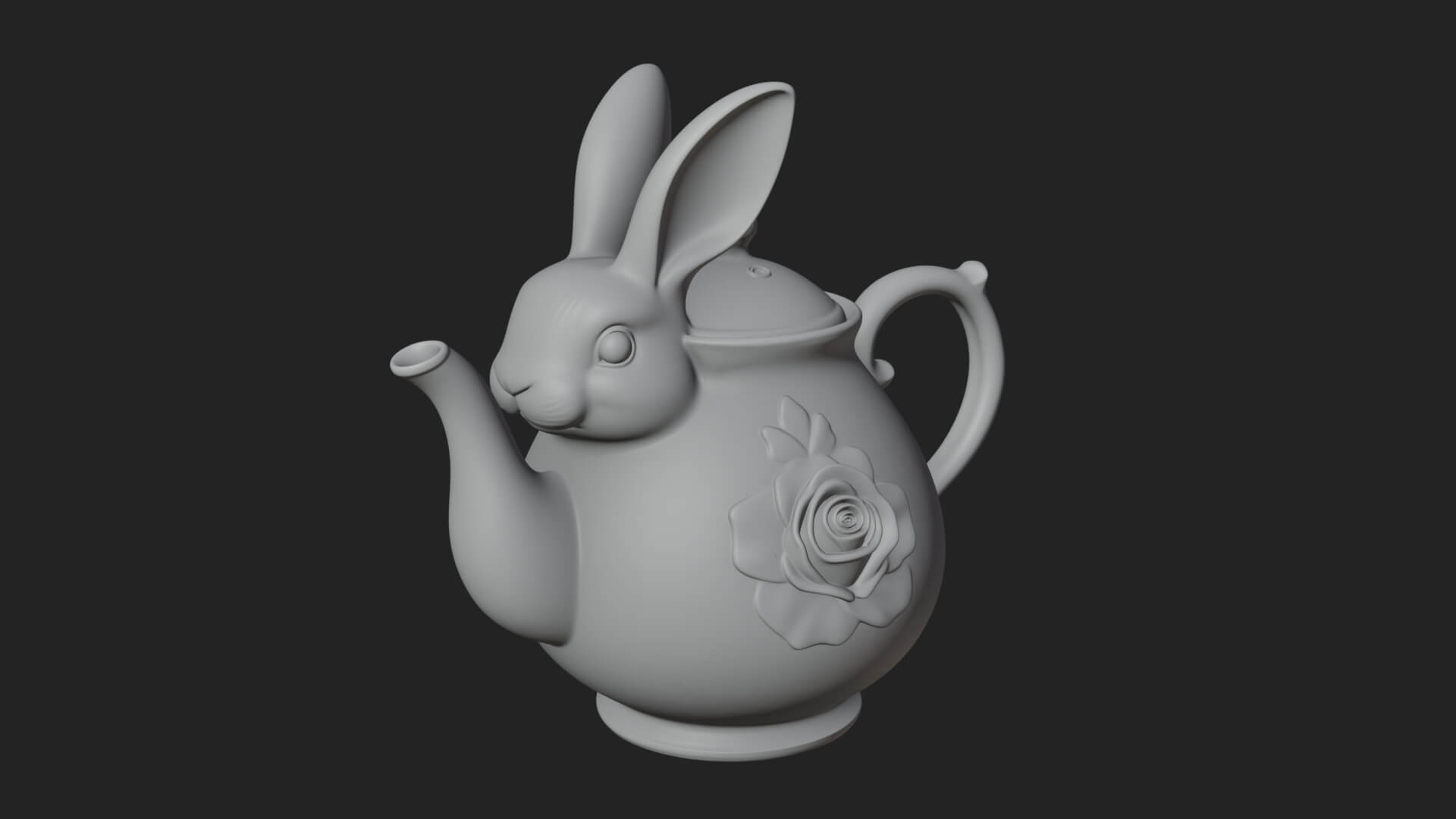 Rabbit Shaped Teapot Model Design 4 3D Print Model 3D Model