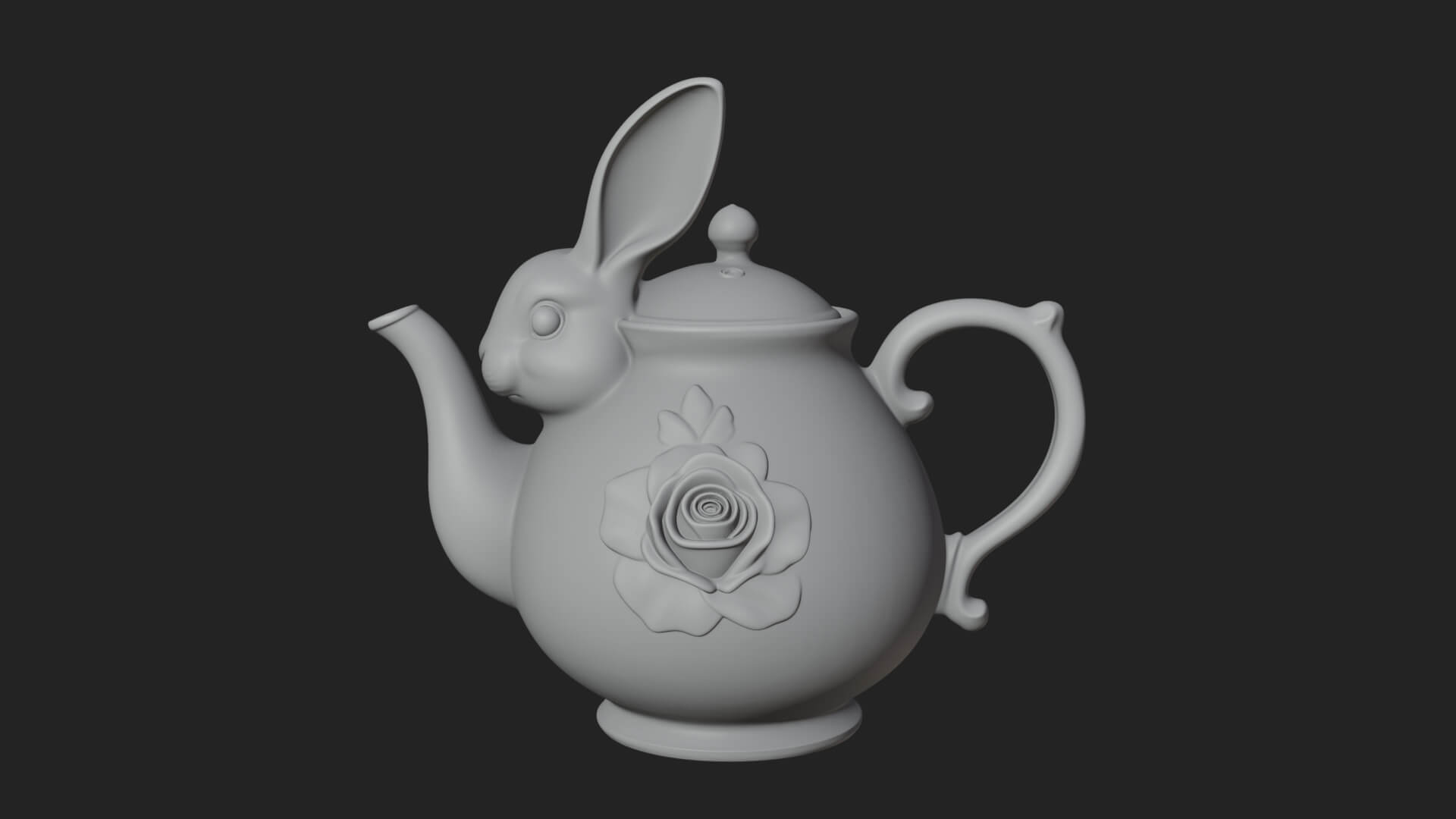 Rabbit Shaped Teapot Model Design 4 3D Print Model 3D Model