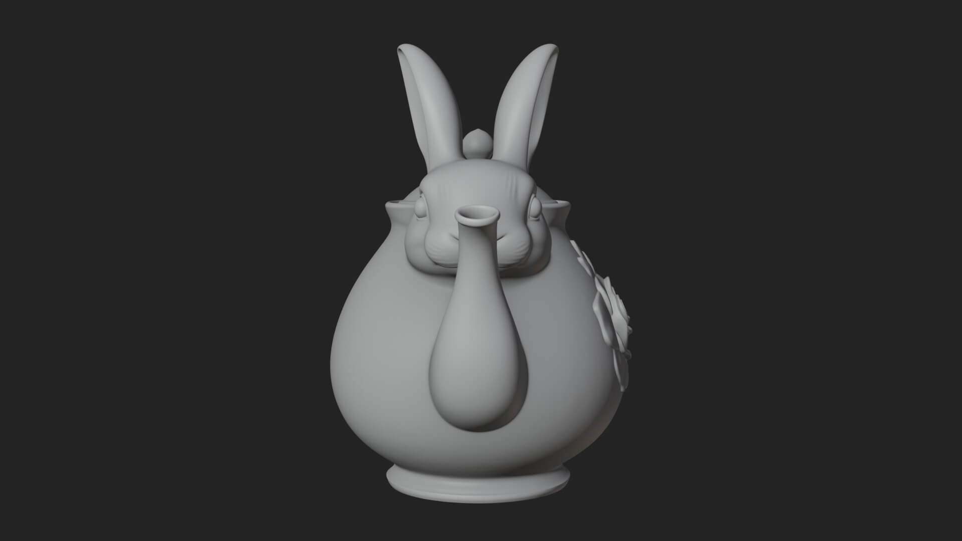Rabbit Shaped Teapot Model Design 4 3D Print Model 3D Model