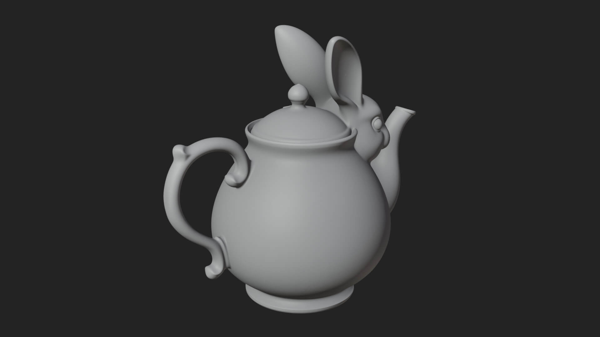 Rabbit Shaped Teapot Model Design 4 3D Print Model 3D Model