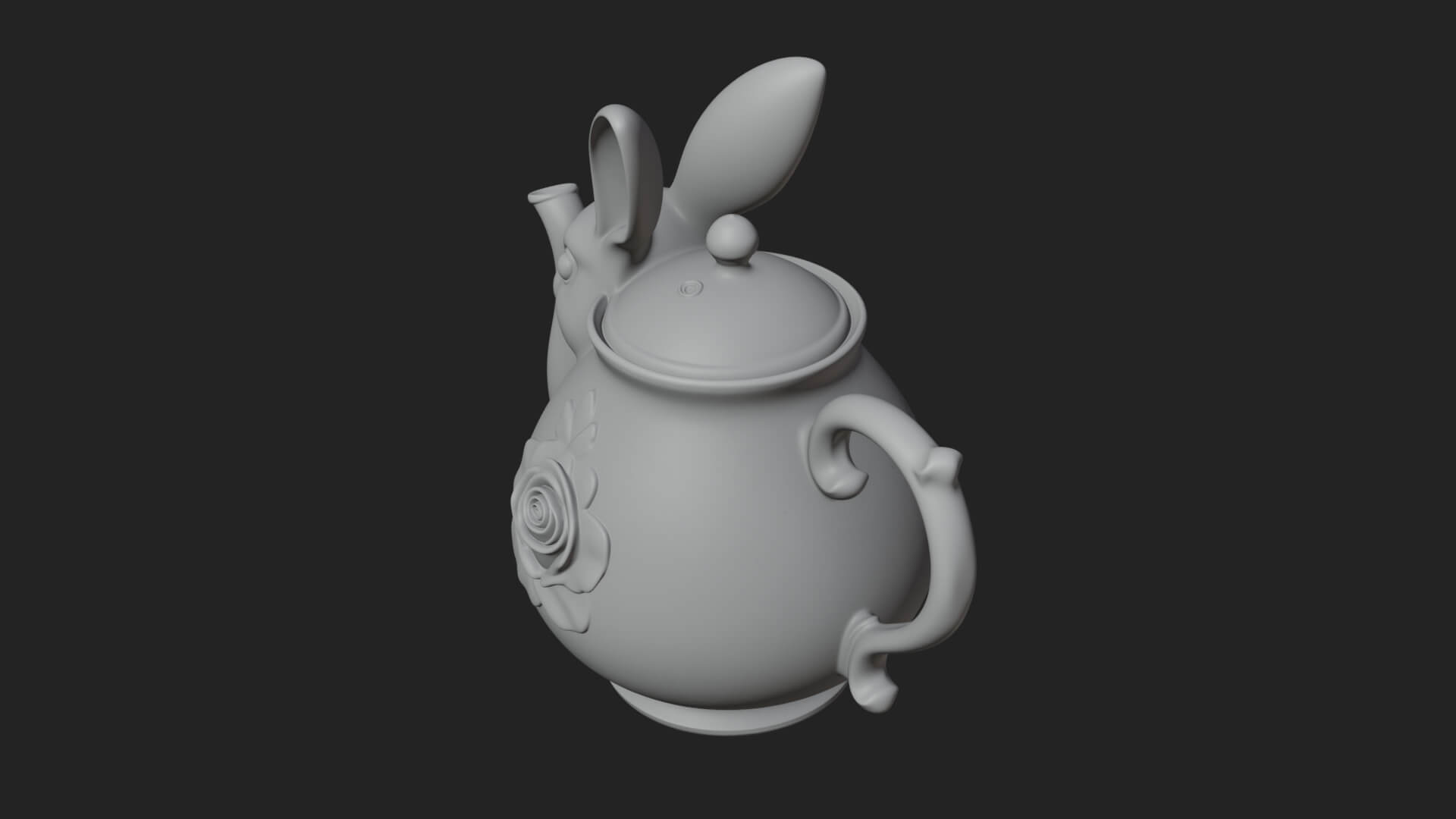 Rabbit Shaped Teapot Model Design 4 3D Print Model 3D Model