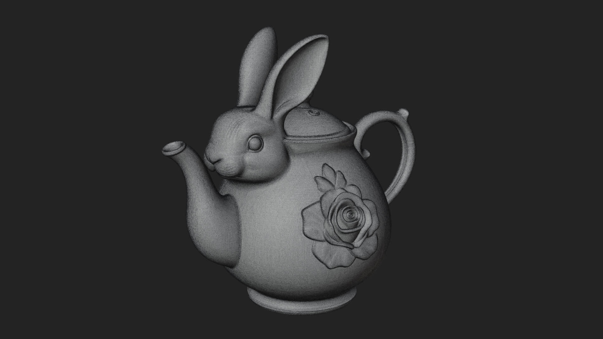 Rabbit Shaped Teapot Model Design 4 3D Print Model 3D Model