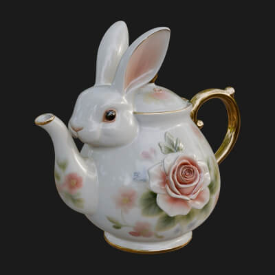 Rabbit Shaped Teapot Model Design 4 3D Print Model