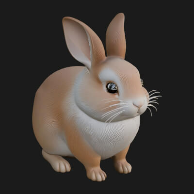 Rabbit Statue Design 10 3D Print Model