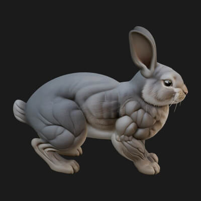 Rabbit Statue Design 11 3D Print Model