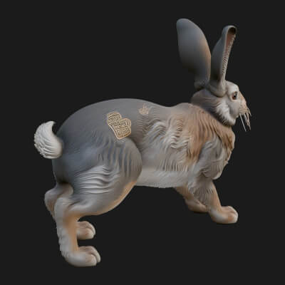 Rabbit Statue Design 12 3D Print Model