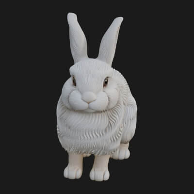 Rabbit Statue Design 16 3D Print Model