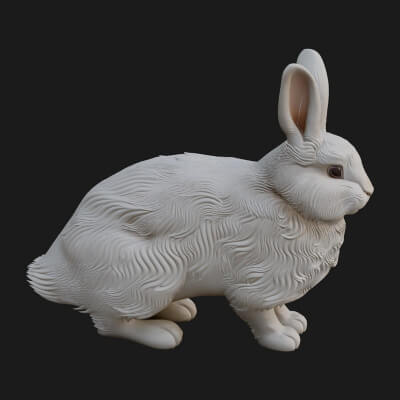 Rabbit Statue Design 18 3D Print Model