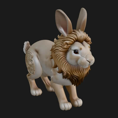 Rabbit Statue Design 19 3D Print Model