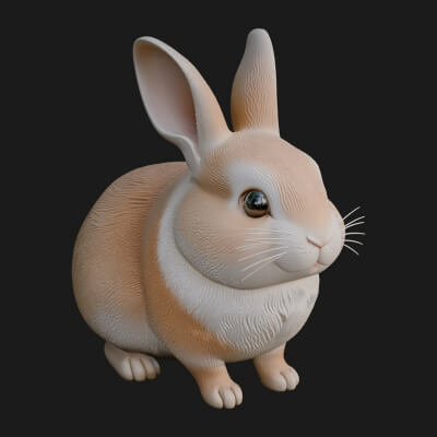 Rabbit Statue Design 2 3D Print Model