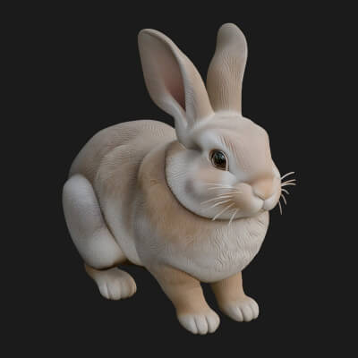 Rabbit Statue Design 20 3D Print Model