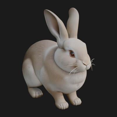 Rabbit Statue Design 21 3D Print Model