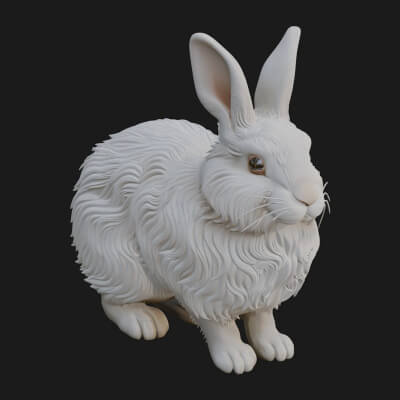 Rabbit Statue Design 23 3D Print Model