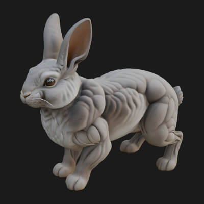 Rabbit Statue Design 4 3D Print Model