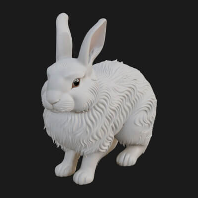 Rabbit Statue Design 5 3D Print Model