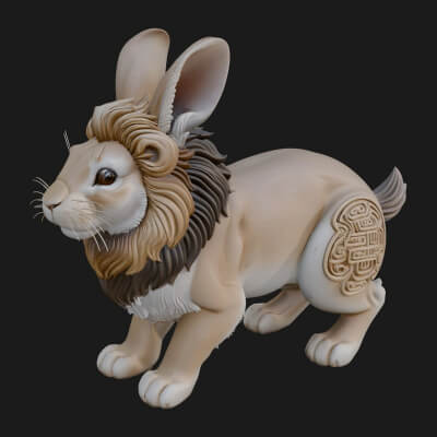 Rabbit Statue Design 8 3D Print Model