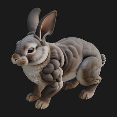Rabbit Statue Design 9 3D Print Model