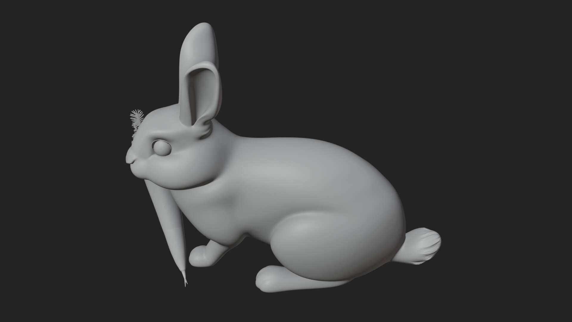 Rabbit with Carrot Statue Design 1 3D Print Model 3D Model