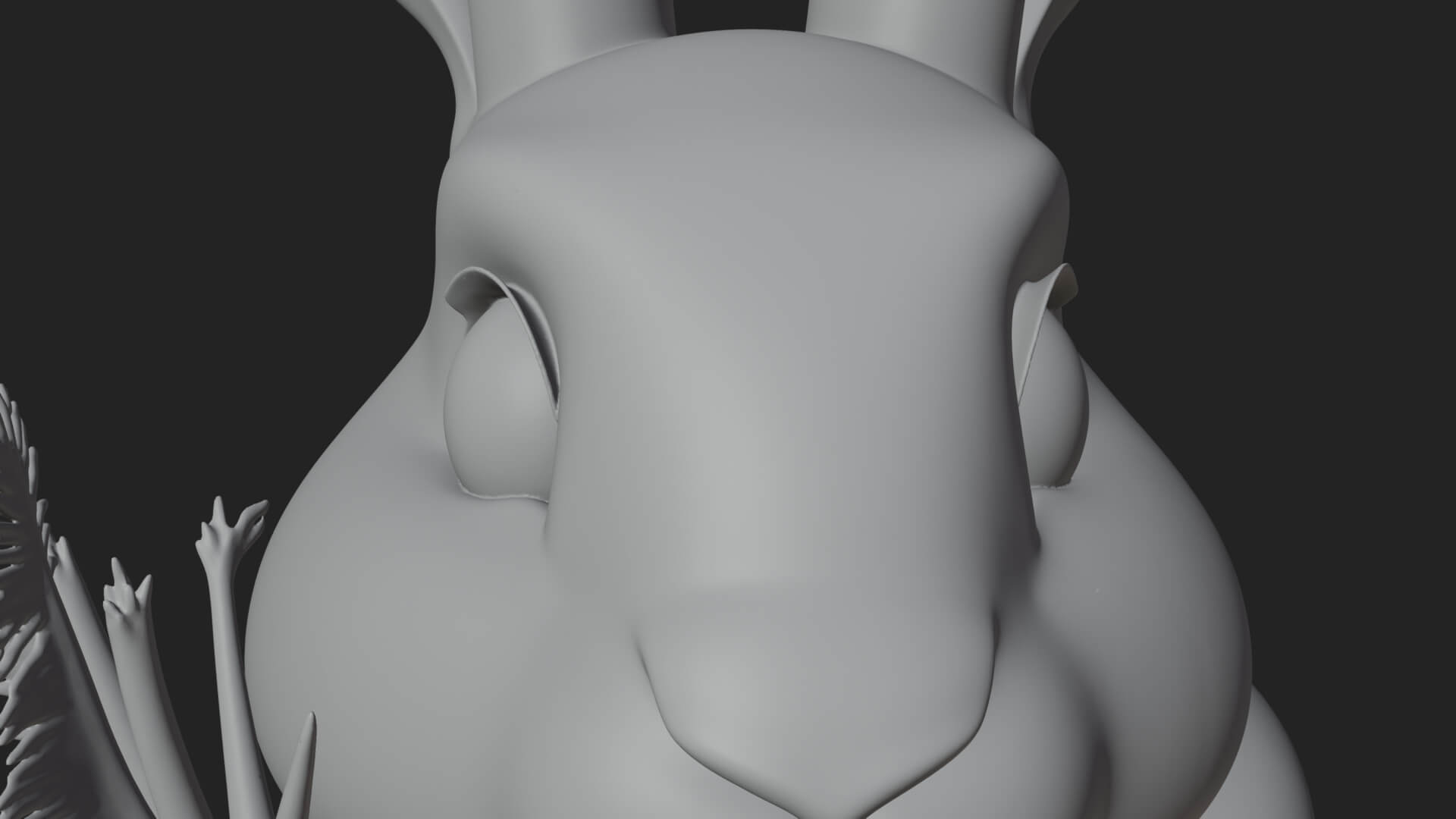 Rabbit with Carrot Statue Design 1 3D Print Model 3D Model
