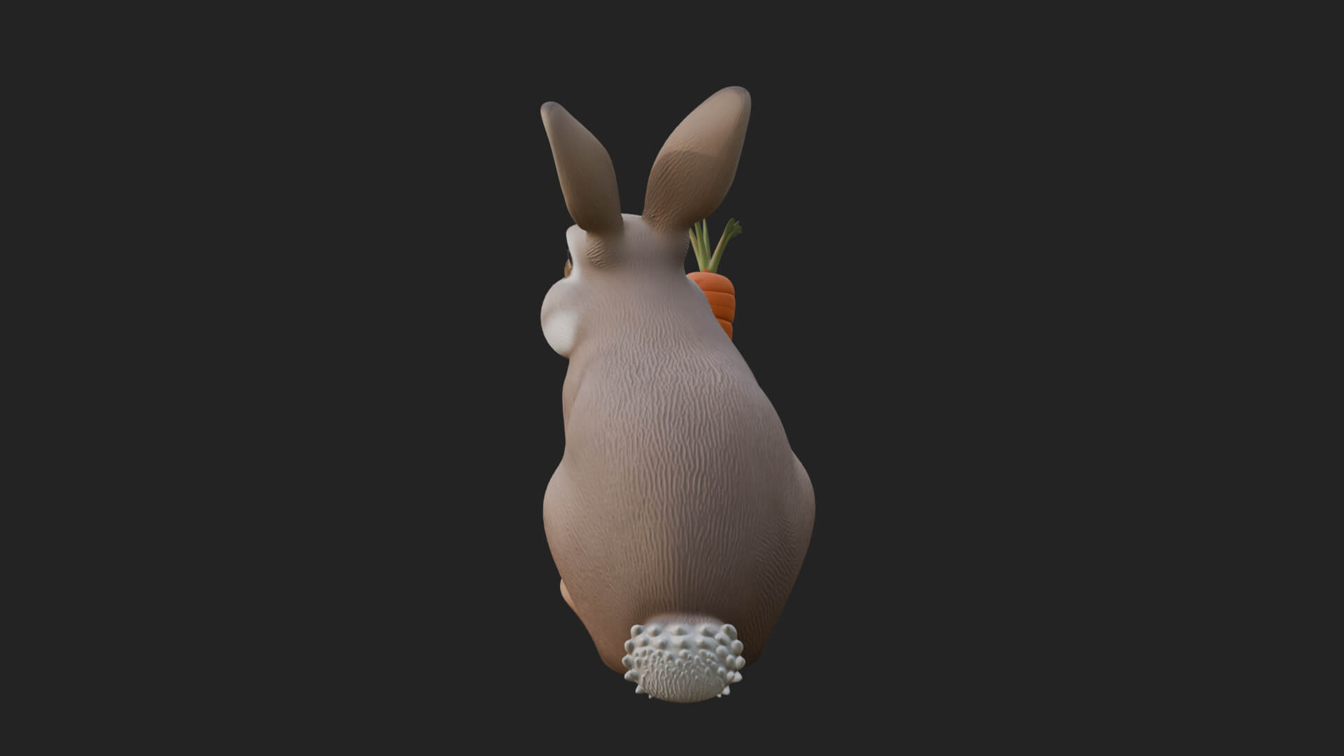 Rabbit with Carrot Statue Design 3 3D Print Model 3D Model