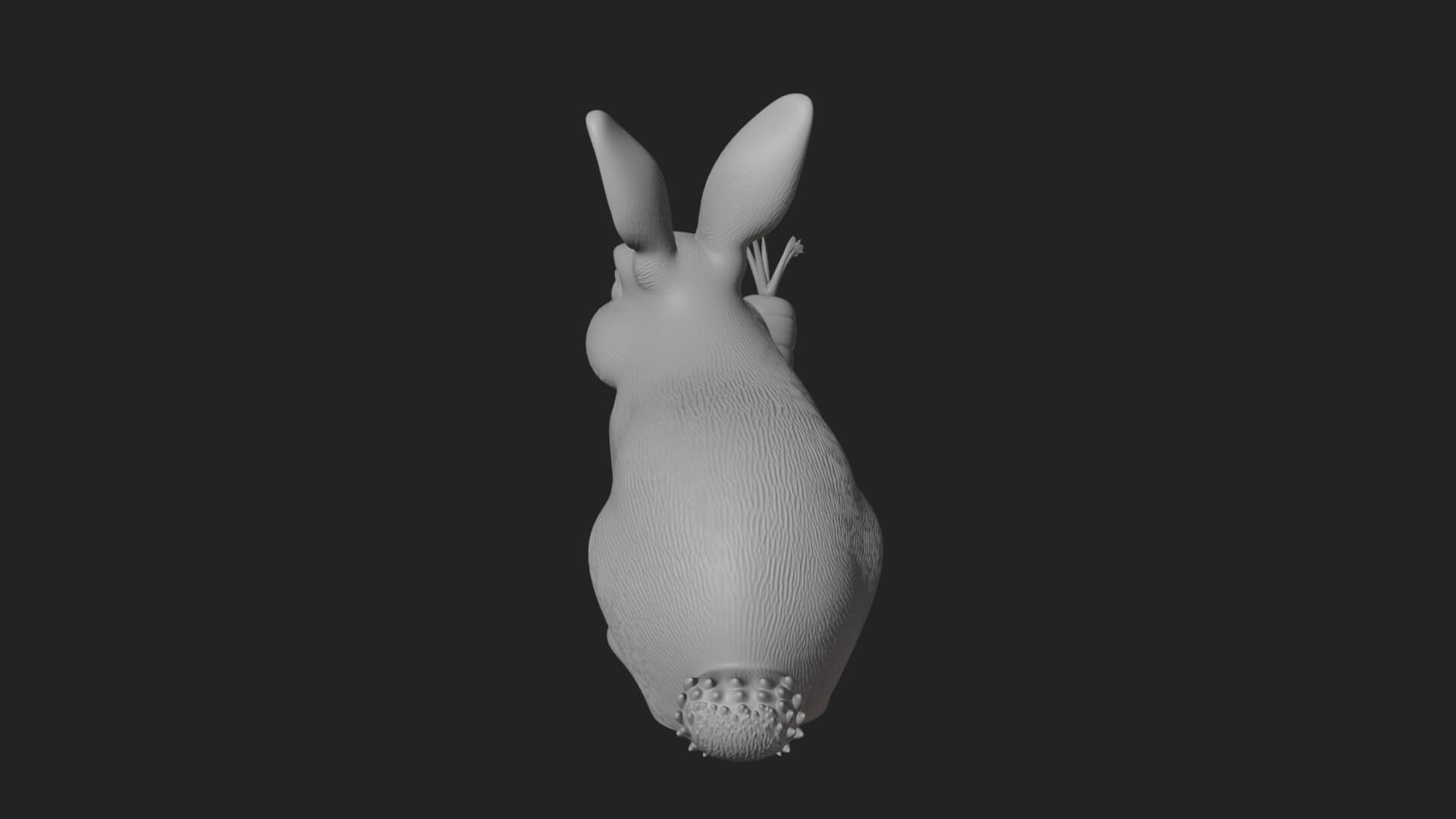 Rabbit with Carrot Statue Design 3 3D Print Model 3D Model