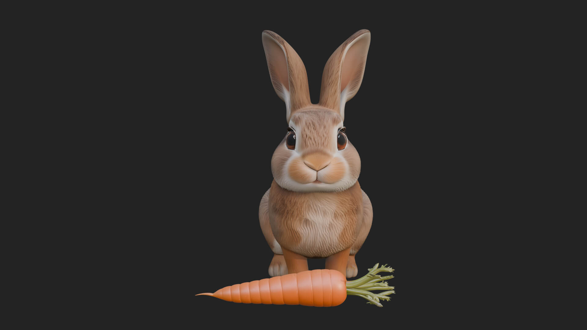 Rabbit with Carrot Statue Design 4 3D Print Model 3D Model