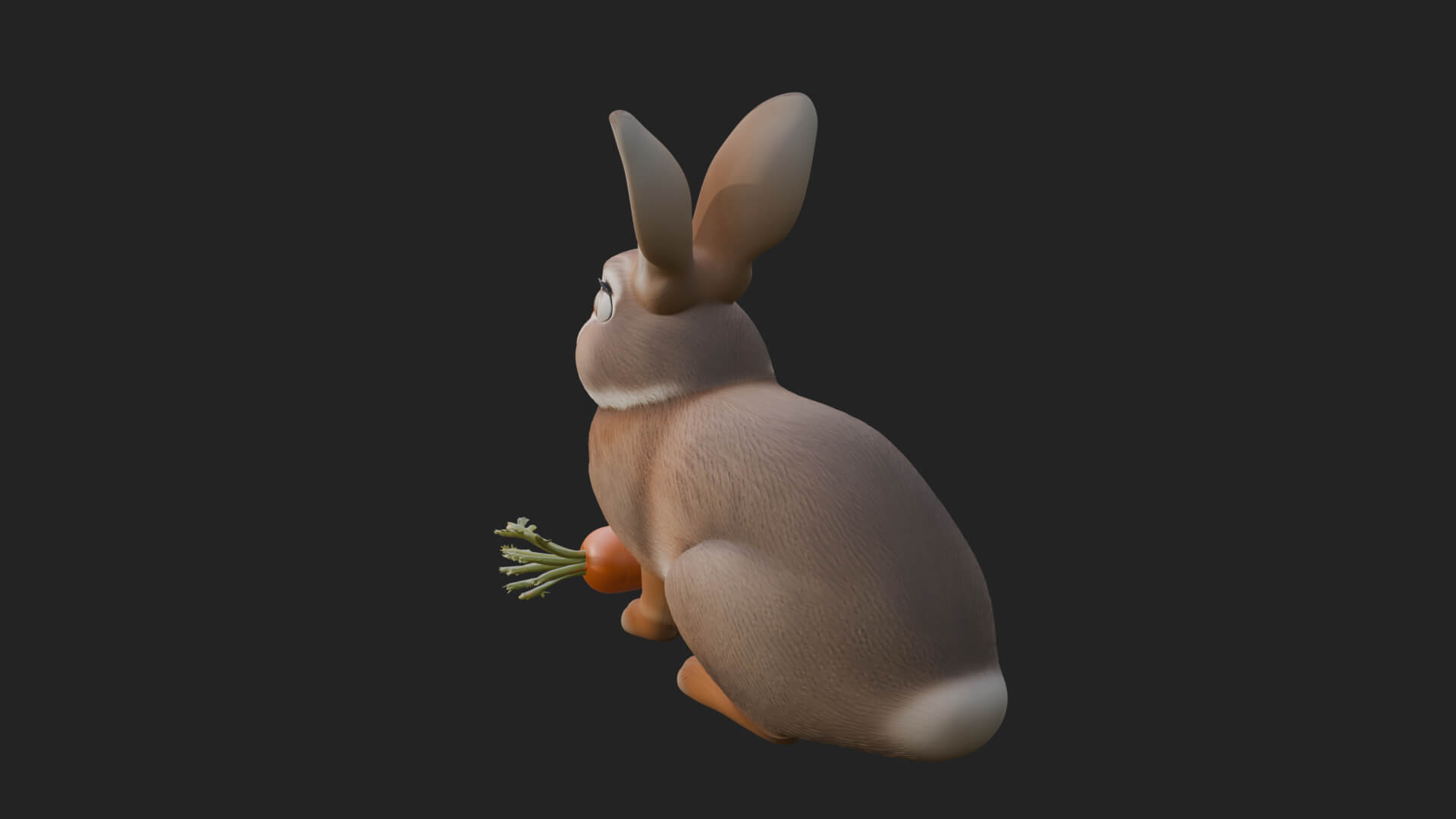 Rabbit with Carrot Statue Design 4 3D Print Model 3D Model